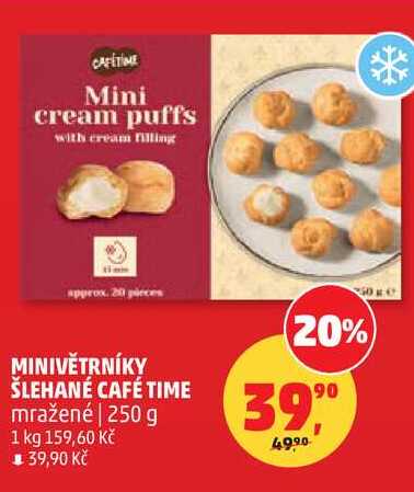 MINIVĚTRNÍKY ŠLEHANÉ CAFÉ TIME mražené, 250 g 