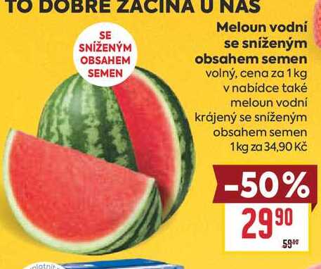 Meloun vodní se sníženým obsahem semen volný, cena za 1kg  