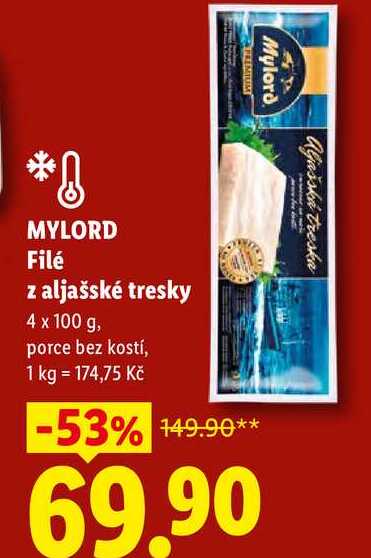 MYLORD Filé z aljašské tresky, 4 x 100 g