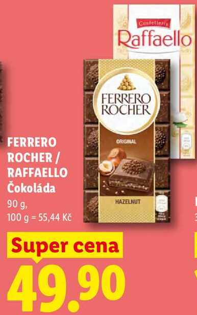 ERRERO ROCHER / RAFFAELLO Čokoláda, 90 g 
