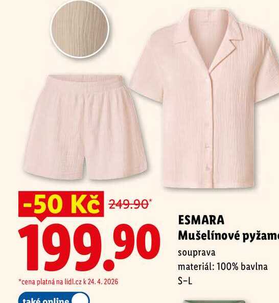 ESMARA Mušelínové pyžamo  