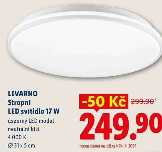 LIVARNO Stropní LED svítidlo 17 W  