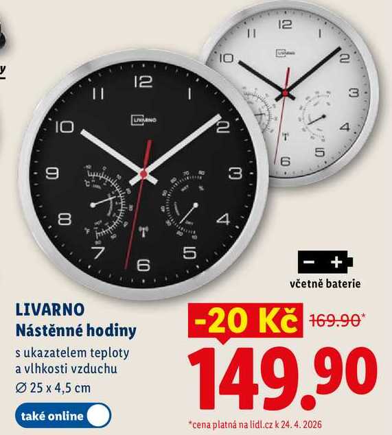 LIVARNO Nástěnné hodiny 