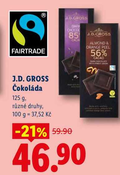 J.D. GROSS Čokoláda, 125 g