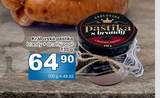 Královská paštika brandy + drcený pepř 130 g 