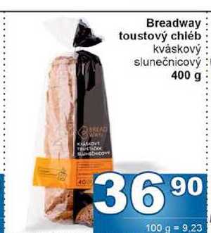 Breadway toustový chléb kváskový slunečnicový 400 g 