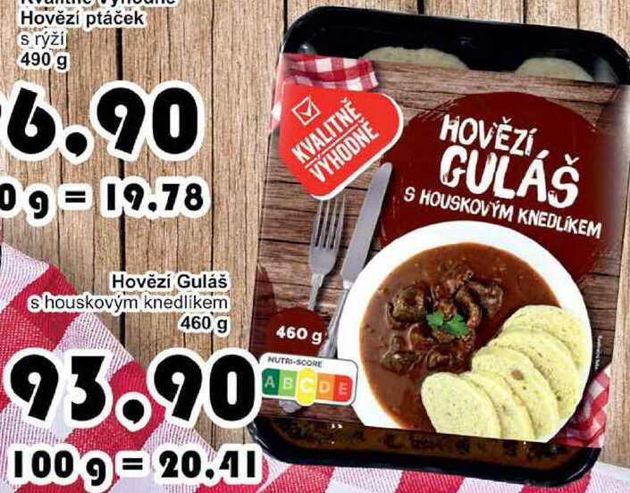 Hovězí Guláš s houskovým knedlíkem 460 g 
