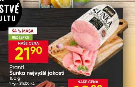 Prantl Šunka nejvyšší jakosti 100 g 