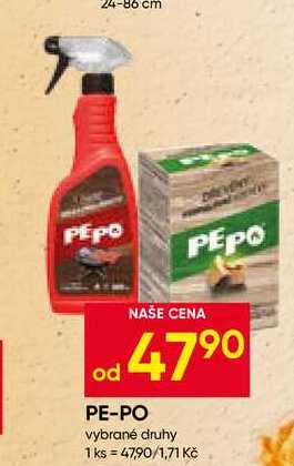 PE-PO vybrané druhy