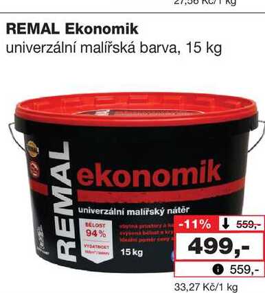 REMAL Ekonomik univerzální malířská barva, 15 kg 