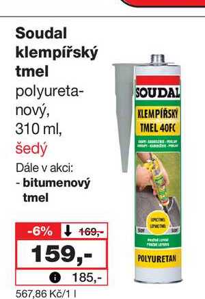 Soudal klempířský tmel 310ml