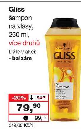 Gliss šampon na vlasy, 250 ml