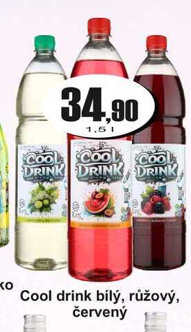 Cool drink bílý, růžový, červený  1,5 l