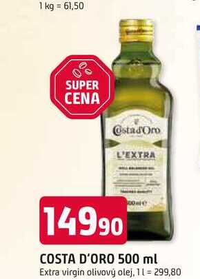 COSTA D'ORO 500 ml Extra virgin olivový olej