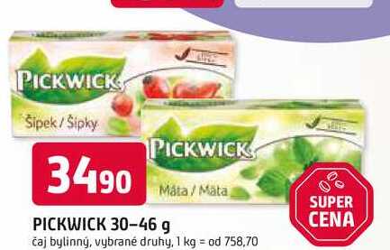 PICKWICK 30-46 g čaj bylinný, vybrané druhy