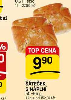ŠÁTEČEK S NÁPLNÍ 50-65 g