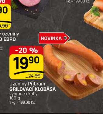 GRILOVACÍ KLOBÁSA vybrané druhy 100 g