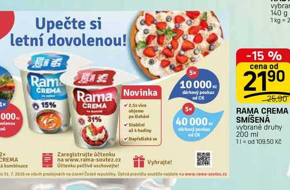 RAMA CREMA SMÍŠENÁ vybrané druhy 200 ml
