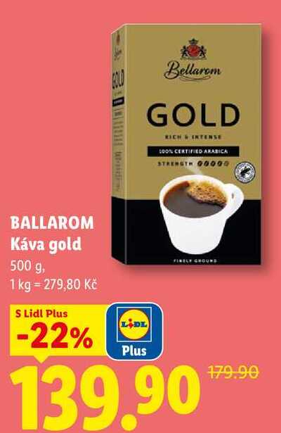 BALLAROM Káva gold, 500 g