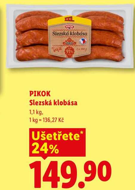 PIKOK Slezská klobása, 1,1 kg