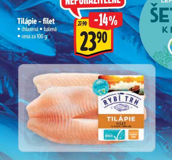 Tilápie - filet  100 g 