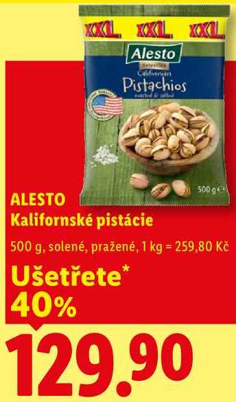ALESTO Kalifornské pistácie, 500 g