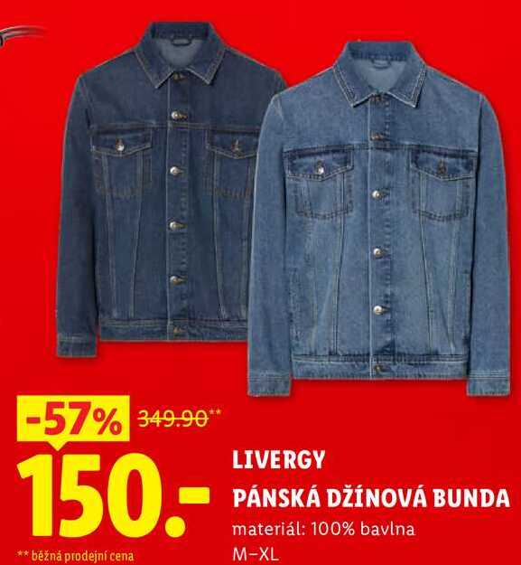 LIVERGY PÁNSKÁ DŽÍNOVÁ BUNDA 