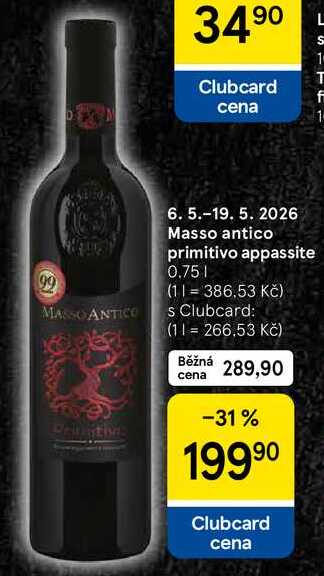 Masso antico primitivo appassite, 0.75 l