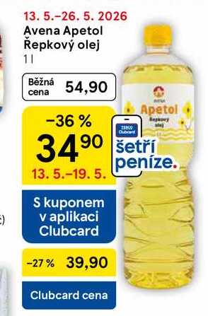Avena Apetol Řepkový olej, 1 l  