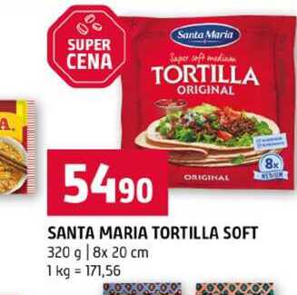 SANTA MARIA TORTILLA SOFT 320 g 8x 20 cm