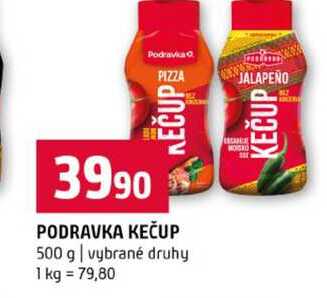 PODRAVKA KEČUP 500 g vybrané druhy 