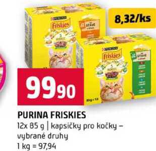 PURINA FRISKIES 12x 85 g kapsičky pro kočky vybrané druhy 