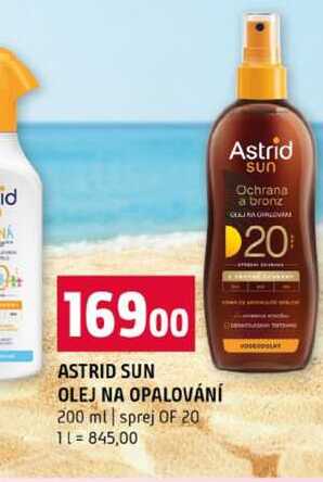 ASTRID SUN OLEJ NA OPALOVÁNÍ 200 ml sprej OF 20 