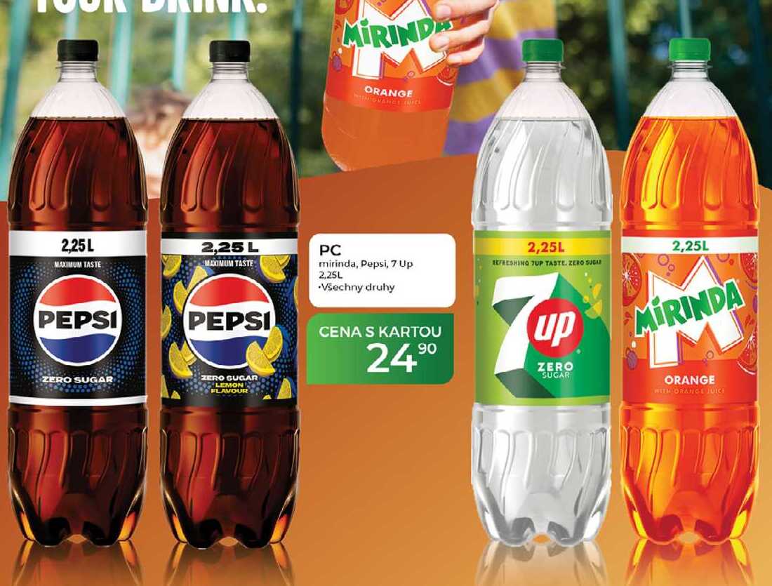 PC mirinda, Pepsi, 7 Up 2,25L  