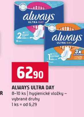 ALWAYS ULTRA DAY 8-10 ks hygienické vložky vybrané druhy