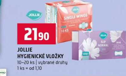 JOLLIE HYGIENICKÉ VLOŽKY 10-20 ks vybrané druhy 