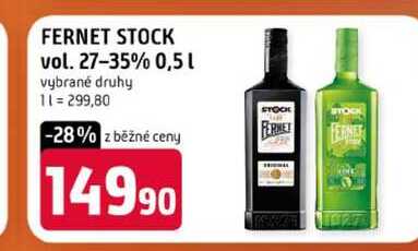 FERNET STOCK vol. 27-35% 0,5l vybrané druhy  v akci