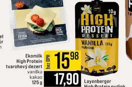 Ekomilk High Protein tvarohový dezert vanilka kakao 125 g
