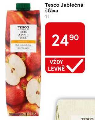 Tesco Jablečná šťáva, 1 l 
