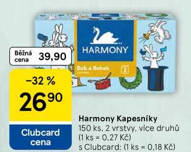 Harmony Kapesníky, 150 ks, 2 vrstvy, více druhů 