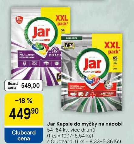 Jar Kapsle do myčky na nádobí, 54-84 ks, více druhů 