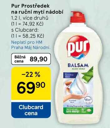 Pur Prostředek na ruční mytí nádobí, 1.2 l