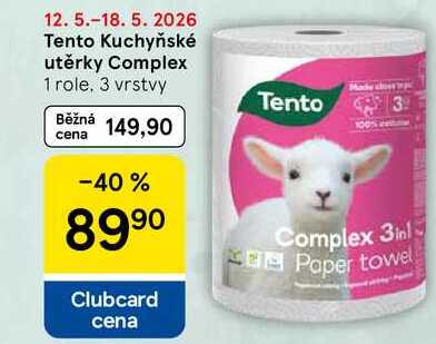Tento Kuchyňské utěrky Complex, 1 role. 3 vrstvy 