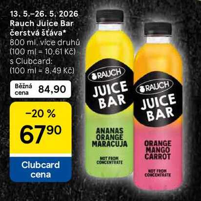 Rauch Juice Bar čerstvá šťáva, 800 ml, více druhů 