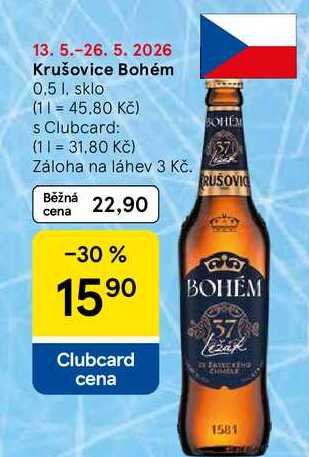 Krušovice Bohém, 0.5 l, sklo 