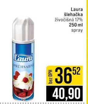 Laura šlehačka živočišná 17% 250 ml  v akci