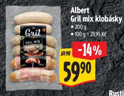 Albert Gril mix klobásky, 200 g