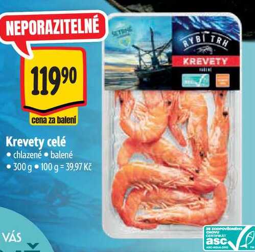 Krevety celé, 300 g