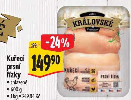 Kuřecí prsní řízky, 600 g