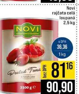 Novi rajčata celá loupaná 2,5 kg 